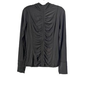 NWT Zuda Gray Lightweight Zipper Activewear Jacket with Hood XS